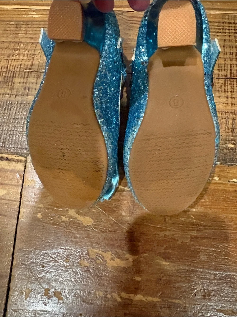Glitter Bow Mary Jane Dress Shoes for Girls in Teal Blue